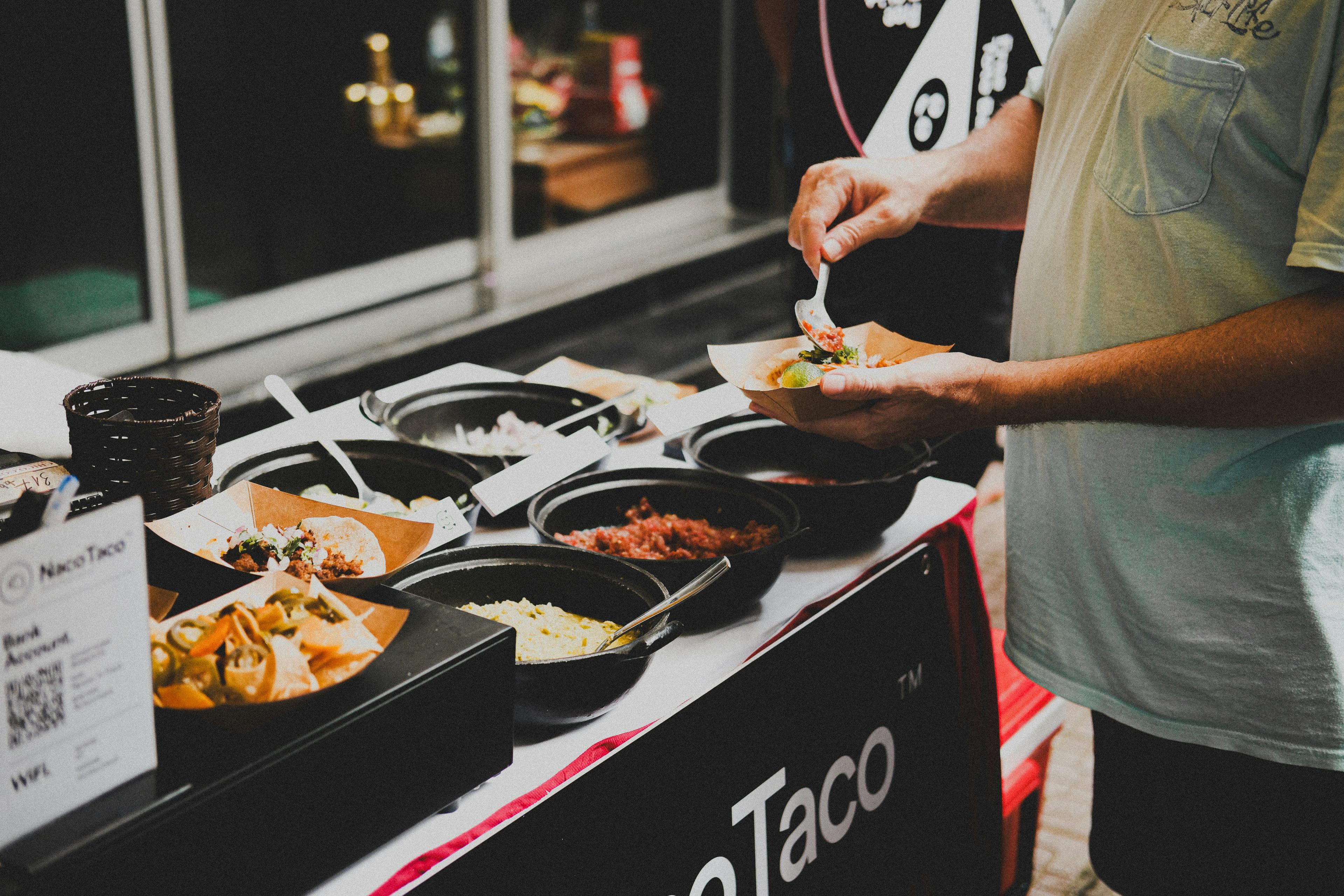 Taco catering setup